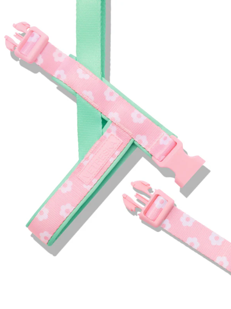 Pet Harness & Leash Set – Flora Print, Lightweight, XS–M