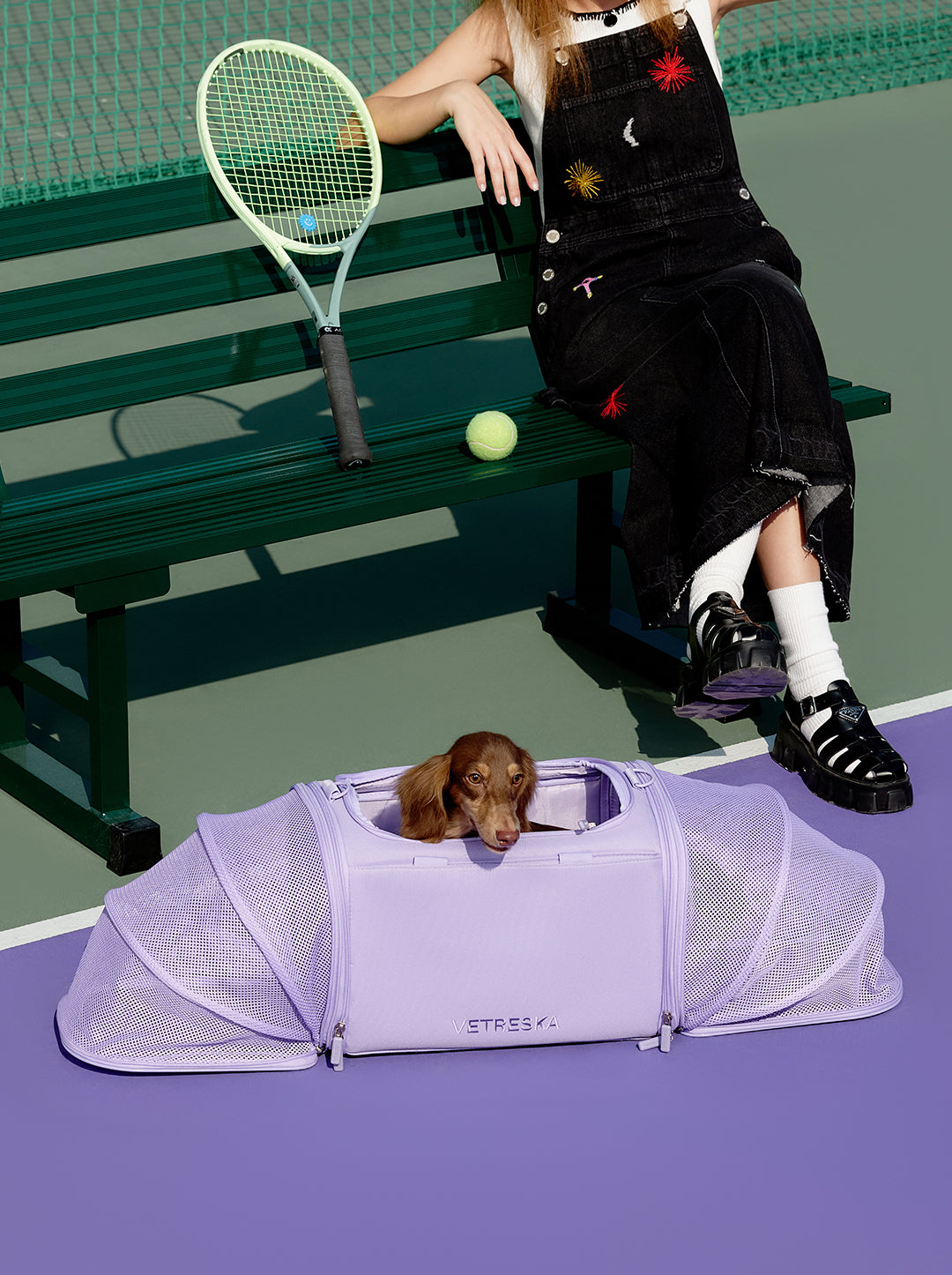 Expandable Cat and Small Dog Carrier – Violet Polyester, 18–40 in Adjustable Size