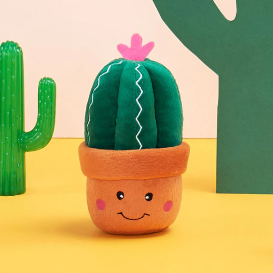 Cactus Plush Dog Toy – Squeaker Inside, 8.5×4×4 in