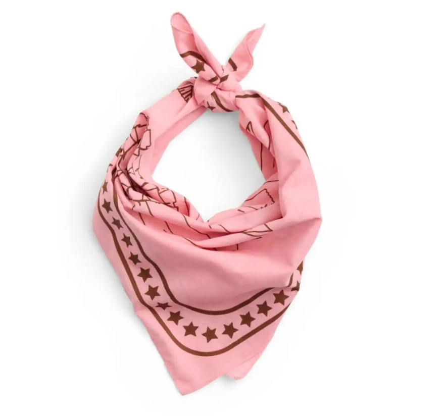 Pink Dog Bandana – 50% Recycled Cotton, 55×55 cm Tie-On