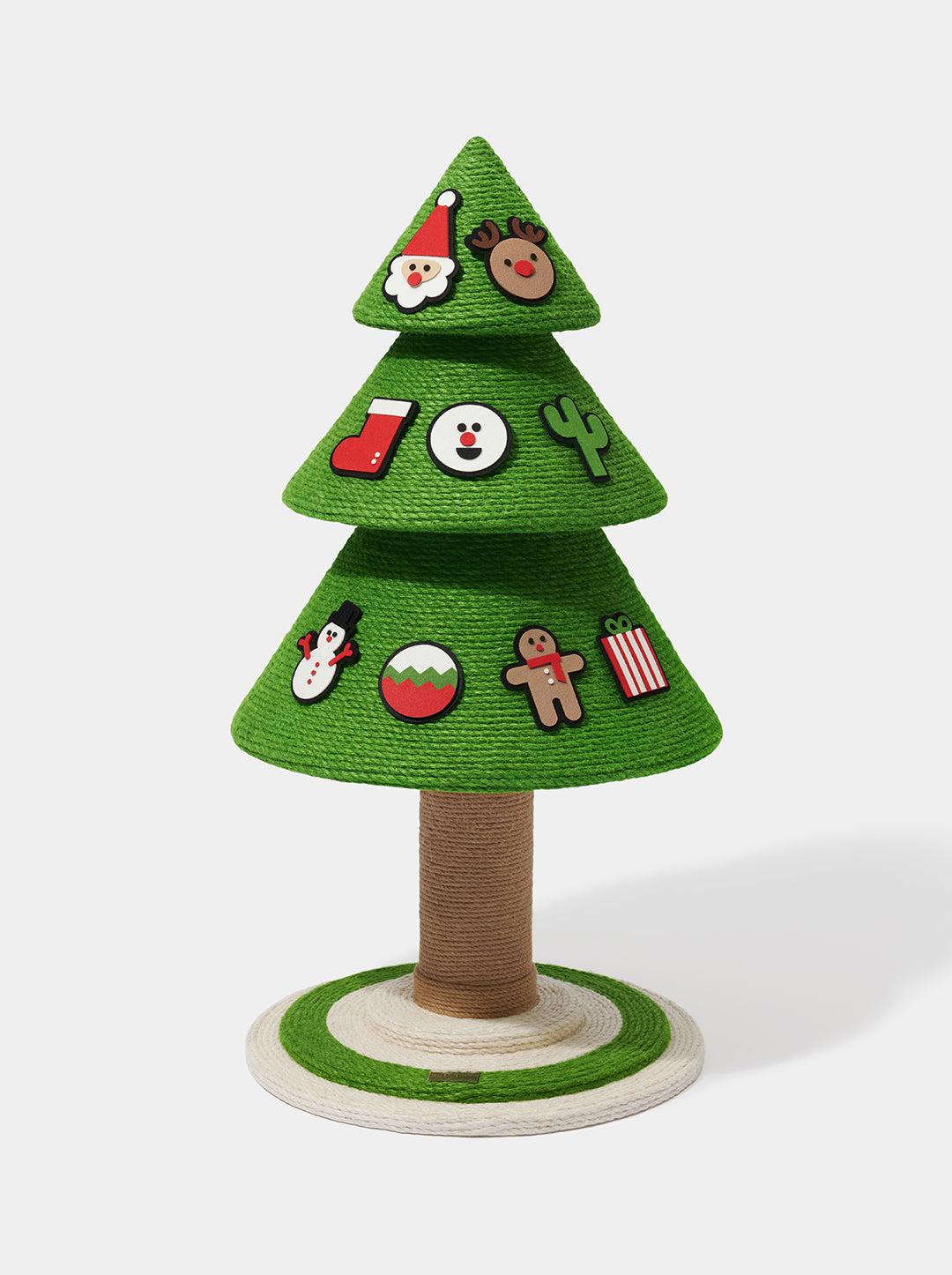 Cat Tree with Scratching Posts – Three-Tier Design, Jute Rope, 47 in, Green/Beige